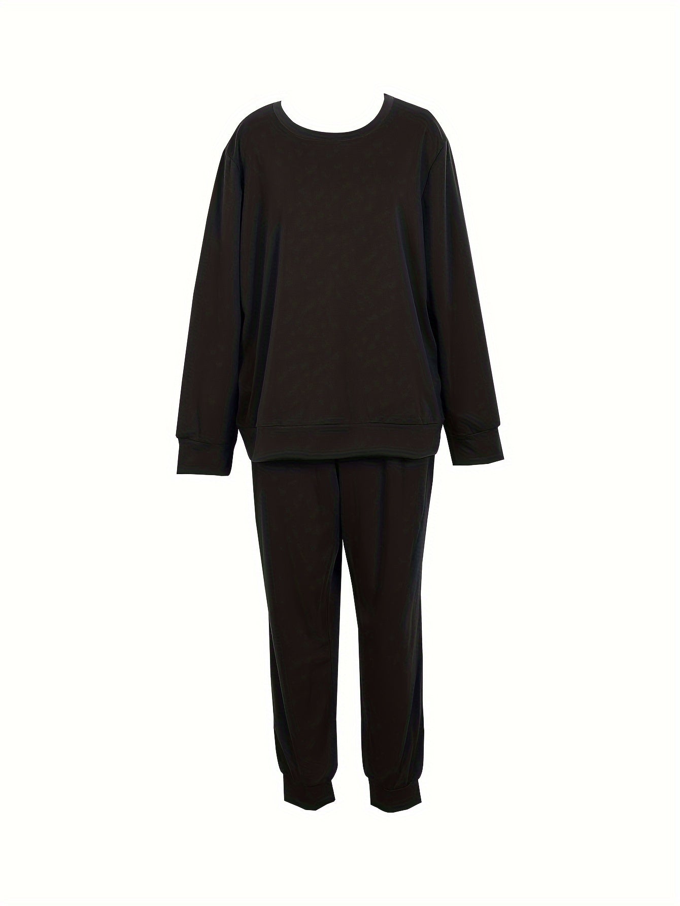  Solid Long Sleeve Top & Joggers Set