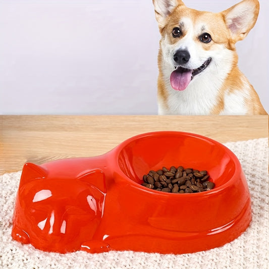 Fishbone Pattern Cat Bowl Anti-upset Pet Food Bowl Single Dog Food Bowl