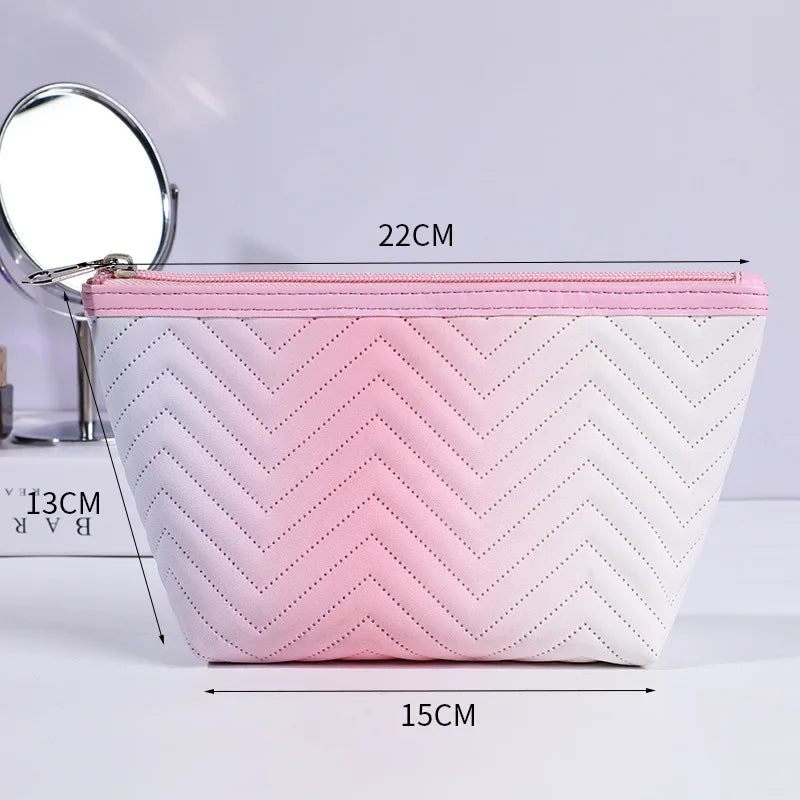 Gradient Makeup Bag Stylish Toiletry Travel Cosmetic Organizer
