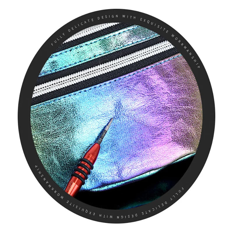 Hologram Waist Bag Laser PU Beach Travel Banana Hip Bum Zip Waist Bags Women