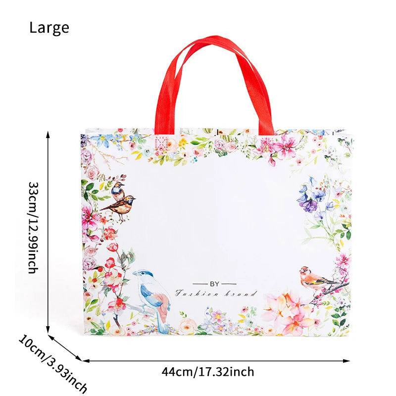 Flower Print Foldable Shopping Bag Reusable Eco Shopper Bag Large