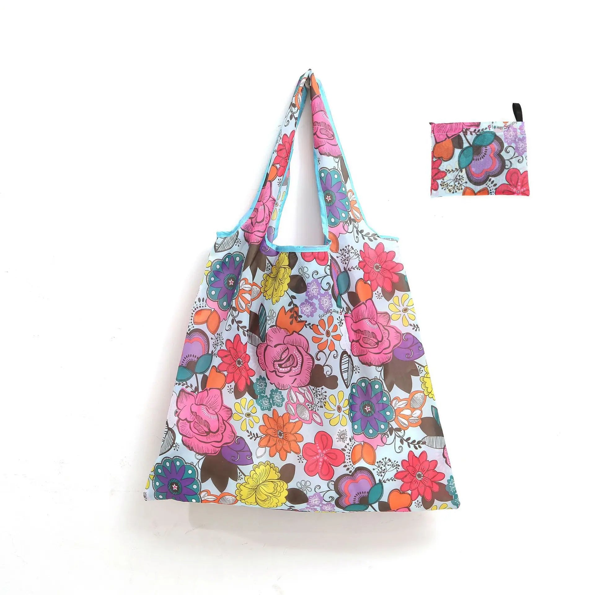 Foldable Shopping Bags Organizer Eco Friendly Large Recyclable Grocery Tote Pouc