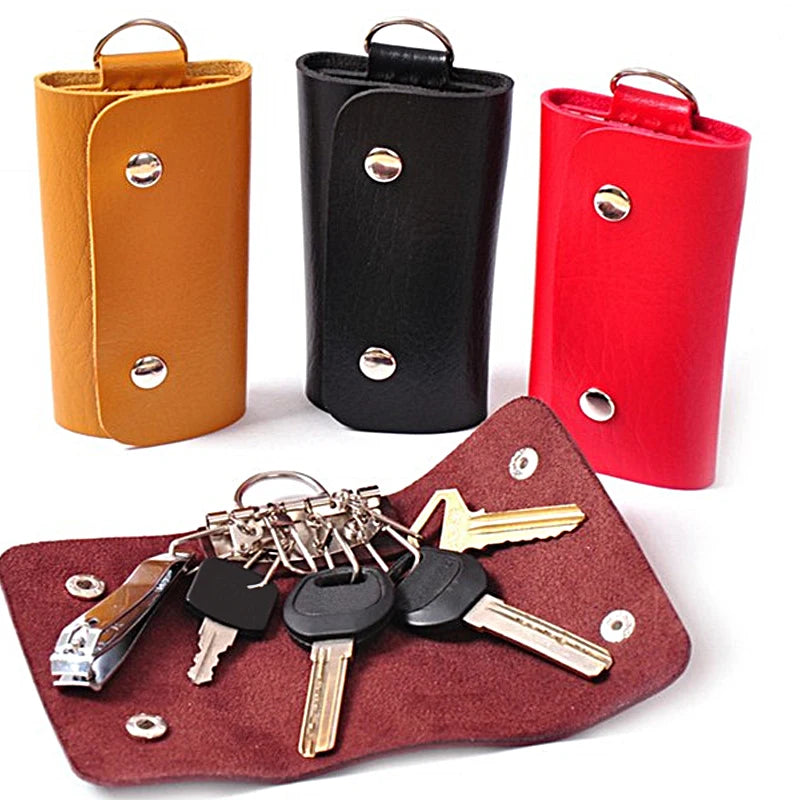 1PC Portable PU Key Wallet Case Car Keychain Bag Solid Storage Bag