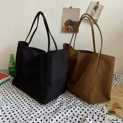 Japanese Style Canvas Shoulder Bag for College Students