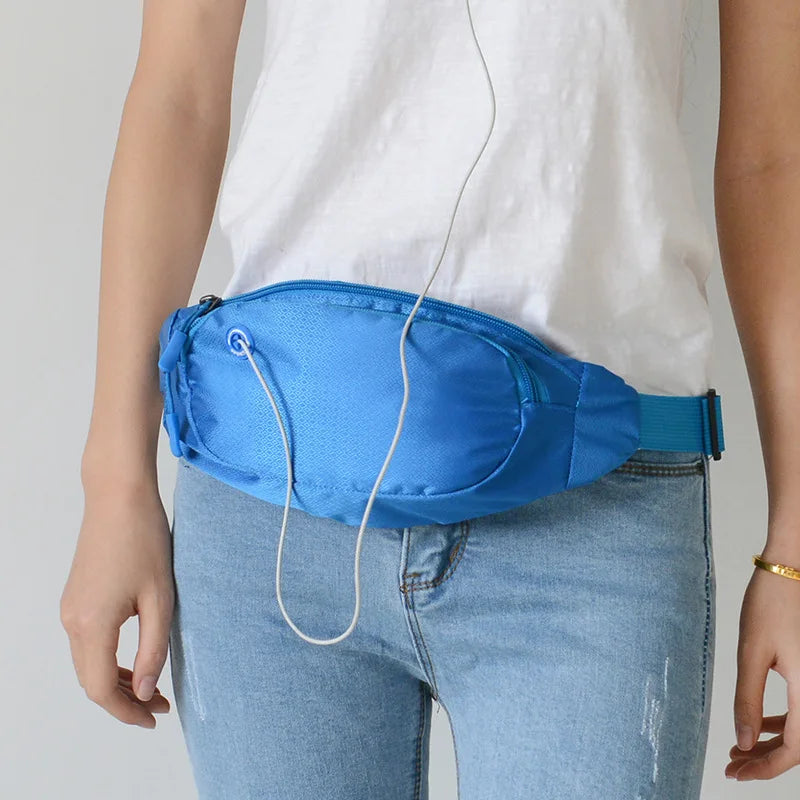 1PC Men Pure Waist Bags Women Fanny Packs Hip Money Belt Bags