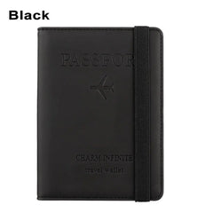 RFID Leather Passport Bag Multi-function Document Package Travel Holder
