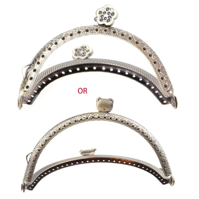 Retro Flower Metal Frame Kiss Clasp for Bag Purse 8.5cm/10.5cm/12.5cm