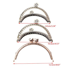 Retro Flower Metal Frame Kiss Clasp For Handle Bag Purse 8.5/10.5/12.5cm