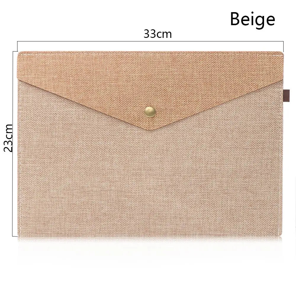 A4/A5 Document Bag Linen Canvas Felt File Bag Office Supply