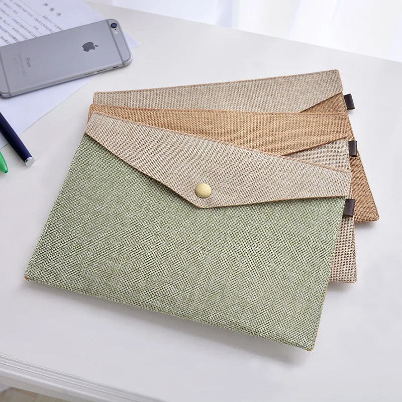 A4/A5 Document Bag Linen Canvas Felt File Bag Office Supply