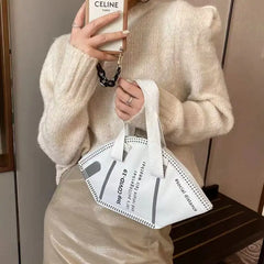 Women Casual Canvas Tote Handbag Letter Print Ladies Shoulder Bag