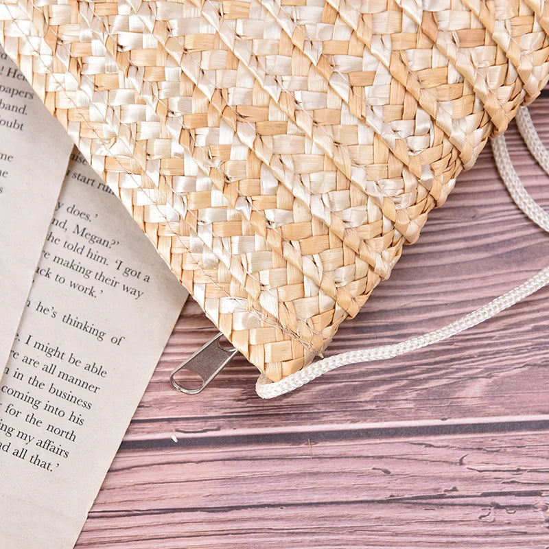 Summer Rattan Grass Crossbody Bag for Women