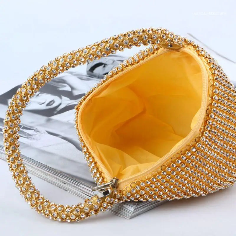 Women's Triangle Glitter Handbag Purse Clutch Evening Bags