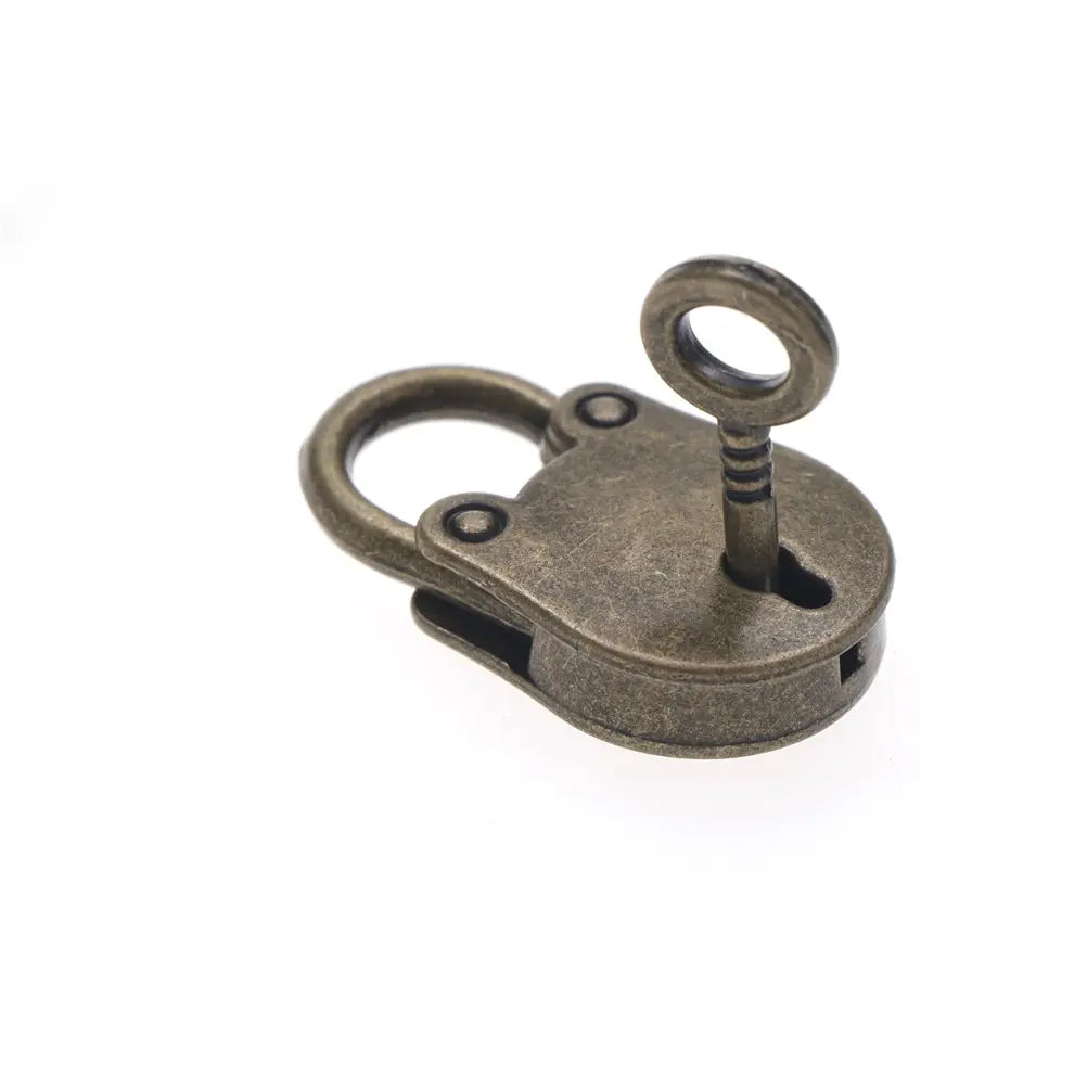 Mini Padlock Vintage Style Small Luggage Box Key Lock Copper