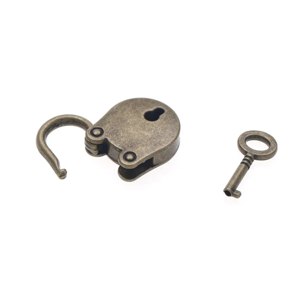 Mini Padlock Vintage Style Small Luggage Box Key Lock Copper