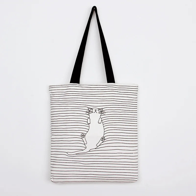 Women Casual Animal Print Tote Beach Handbag Cotton Linen