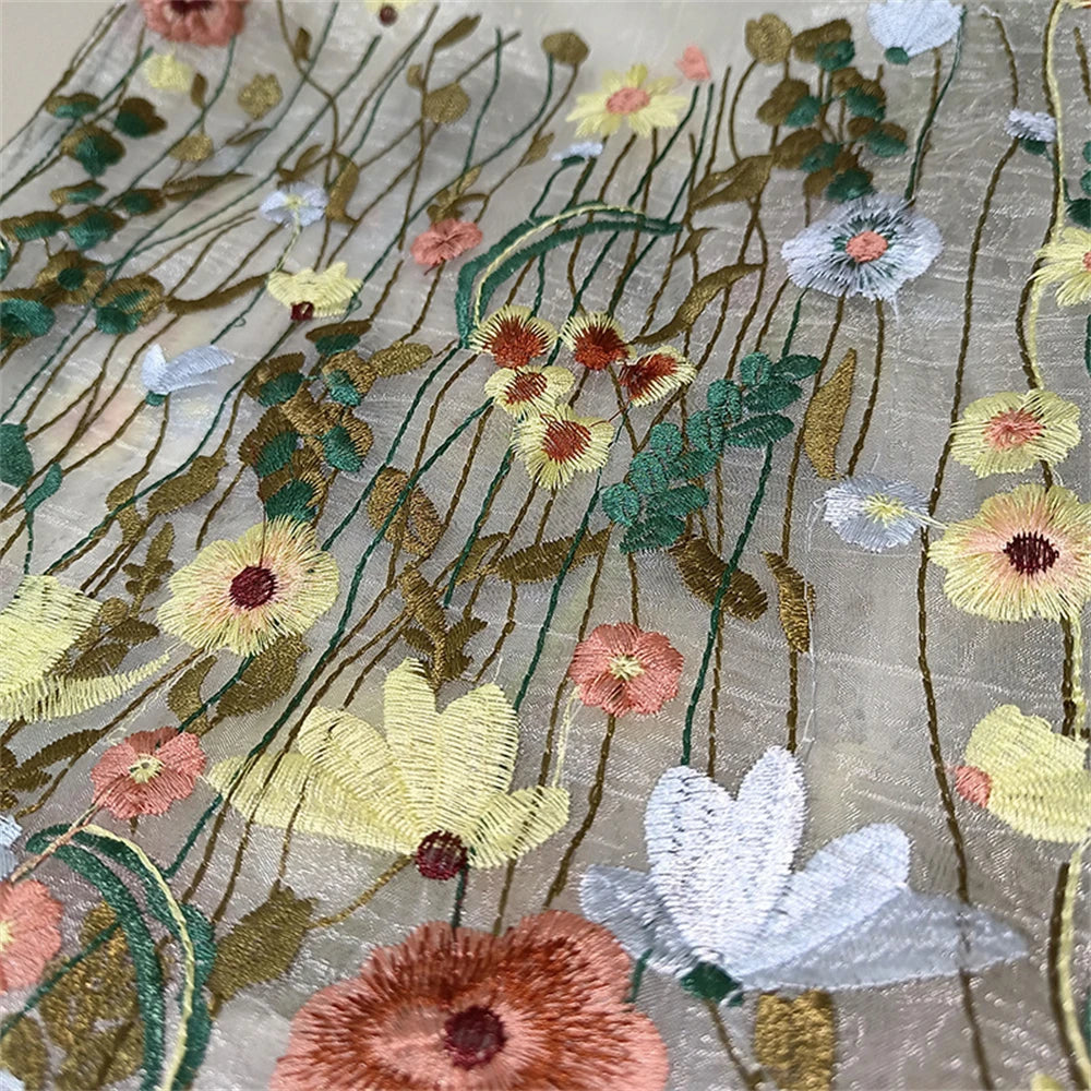 Summer Style Mesh Embroidered Flowers Clear Shoulder Bag