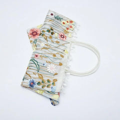 Mesh Embroidery Flowers Clear Shoulder Bag Eco Shopping Tote