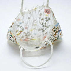 Mesh Embroidery Flowers Clear Shoulder Bag Romantic Handbag