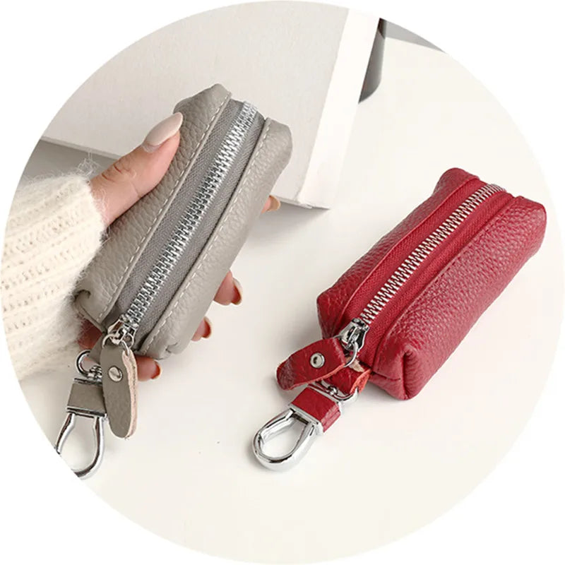 Leather Unisex Key Bag Men's Wallets Key Purse Keychain Cover
