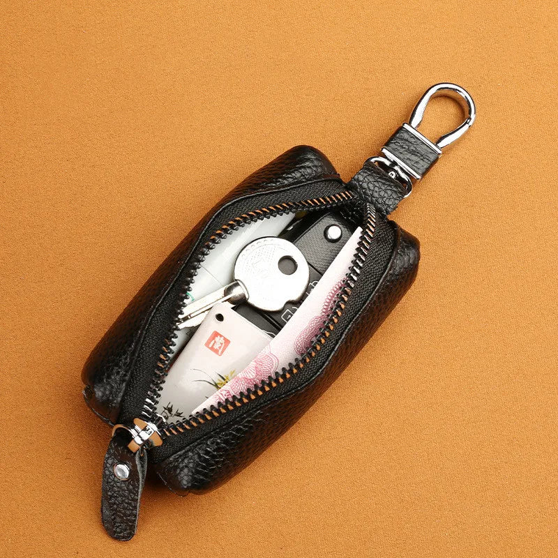 Leather Unisex Key Bag Men's Wallets Key Purse Keychain Cover