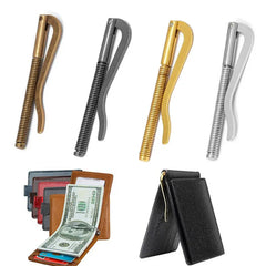 1Pc Metal Bifold Money Clip Bar Wallet Spring Clamp Cash Holder