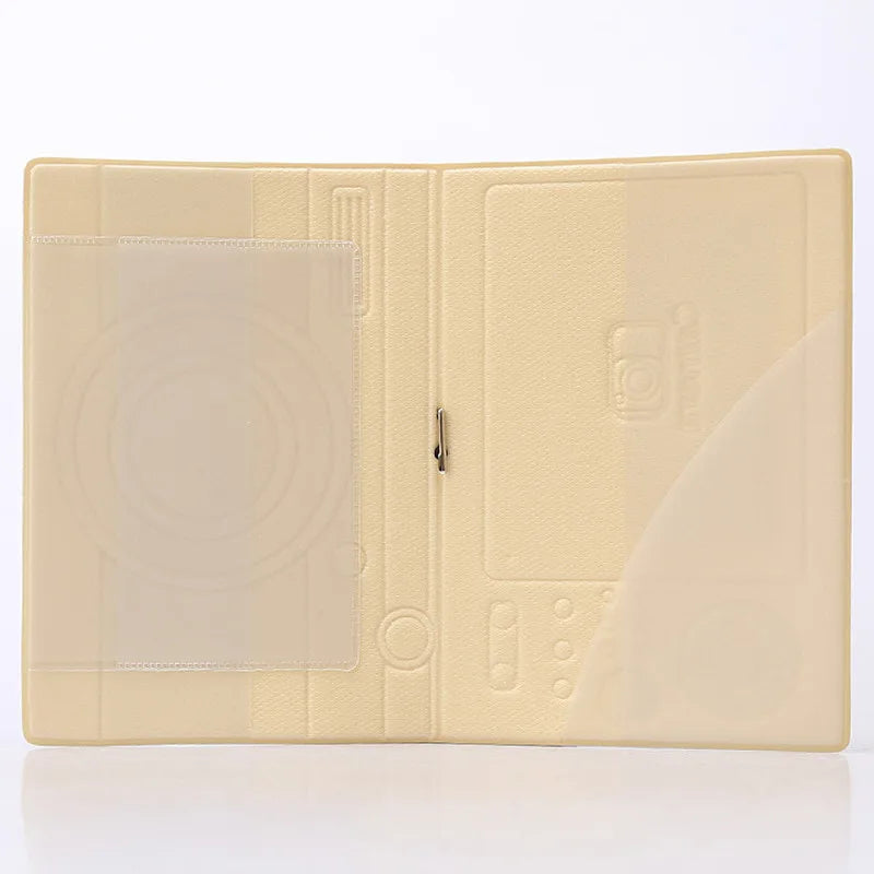 1Pcs Portable Camera Passport Cover PVC Wallet Men Women ID Holder Boarding