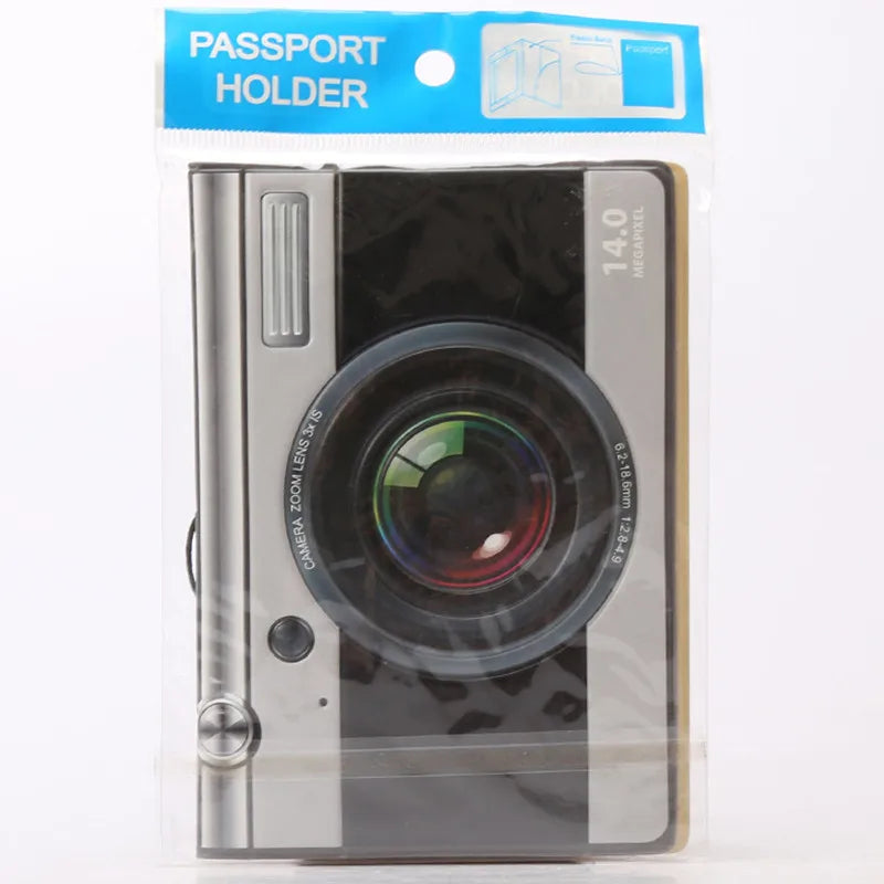 1Pcs Portable Camera Passport Cover PVC Wallet Men Women ID Holder Boarding