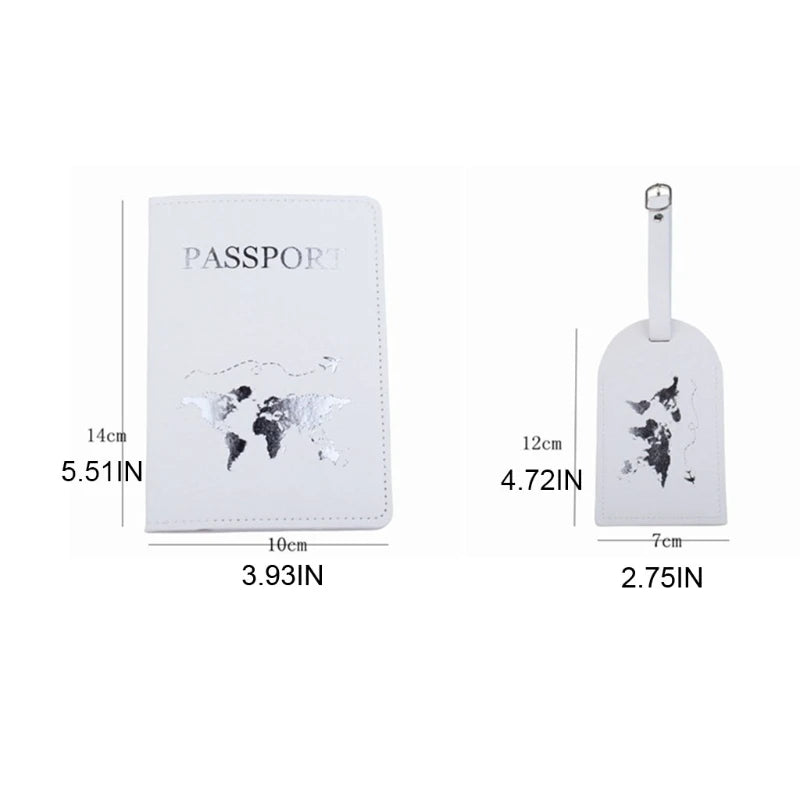Personalized PU Leather Luggage Bag Tag & Passport Cover Set