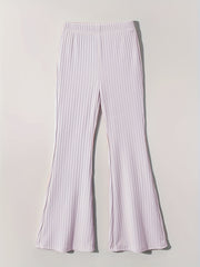 Girls Ribbed Knit Flare Leg Pants High Waist Kids Spring Summer Clothes