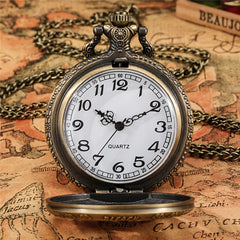 Bronze Santa Claus Merry Christmas Theme Quartz Pocket Watch