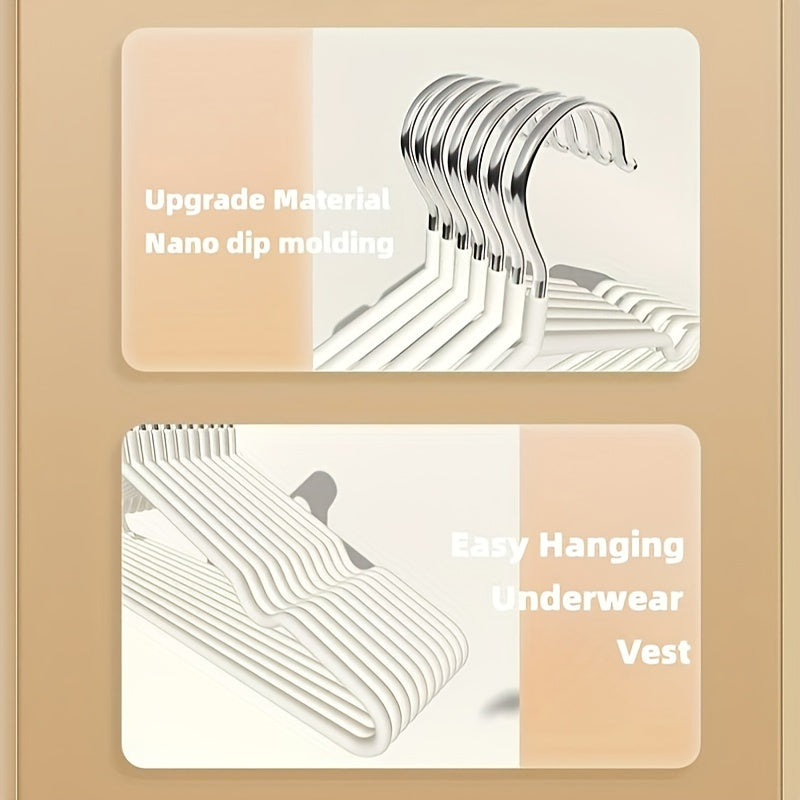 10pcs Pack 16 Inch Stainless Steel Wire Metal Hangers Non Slip Hangers