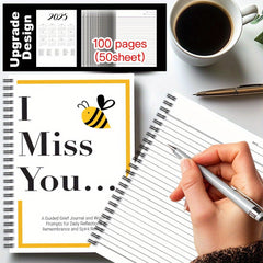 Bee Themed Spiral Notebook I Miss You 100 Pages Daily Writing Grief Support
