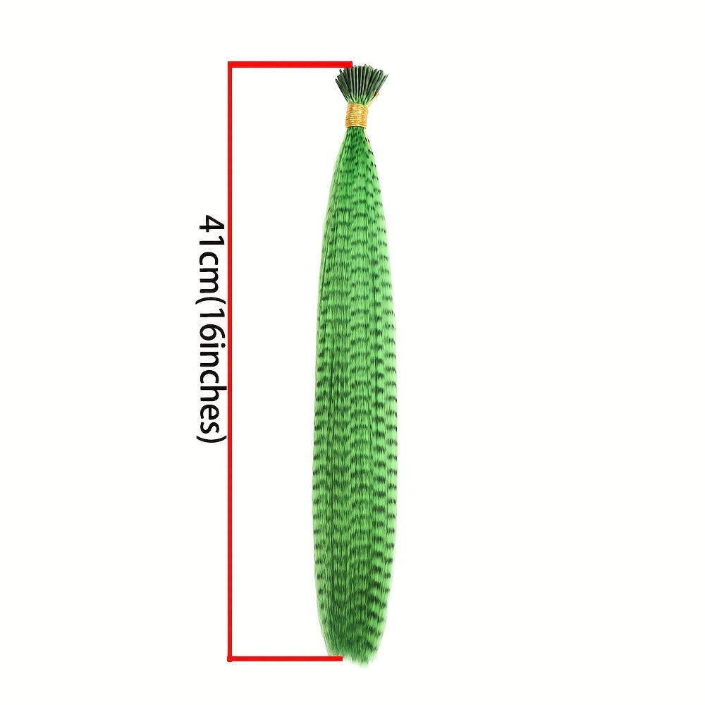 Colorful Feather Crochet Hair Extensions Synthetic Hair Pieces