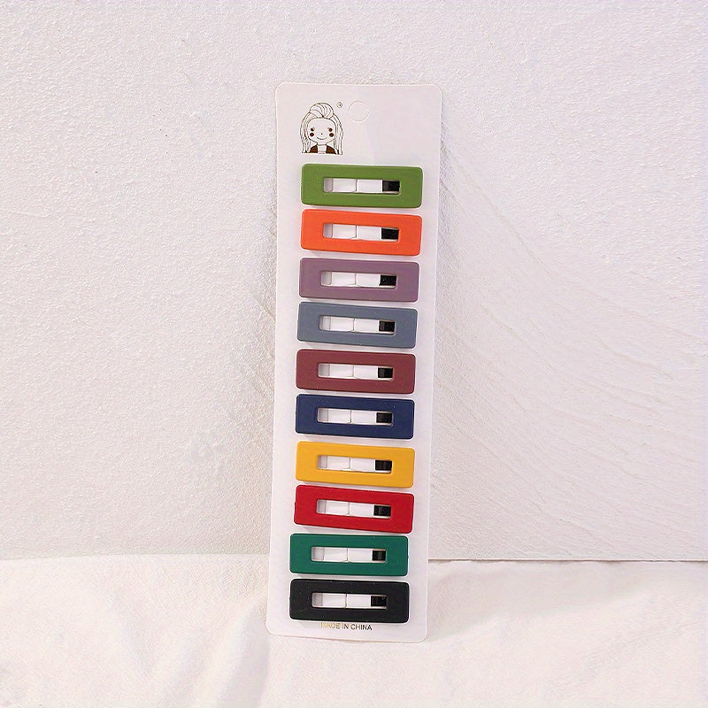 10pcs Square Hair Clip Summer Side Clips for Baby Girls
