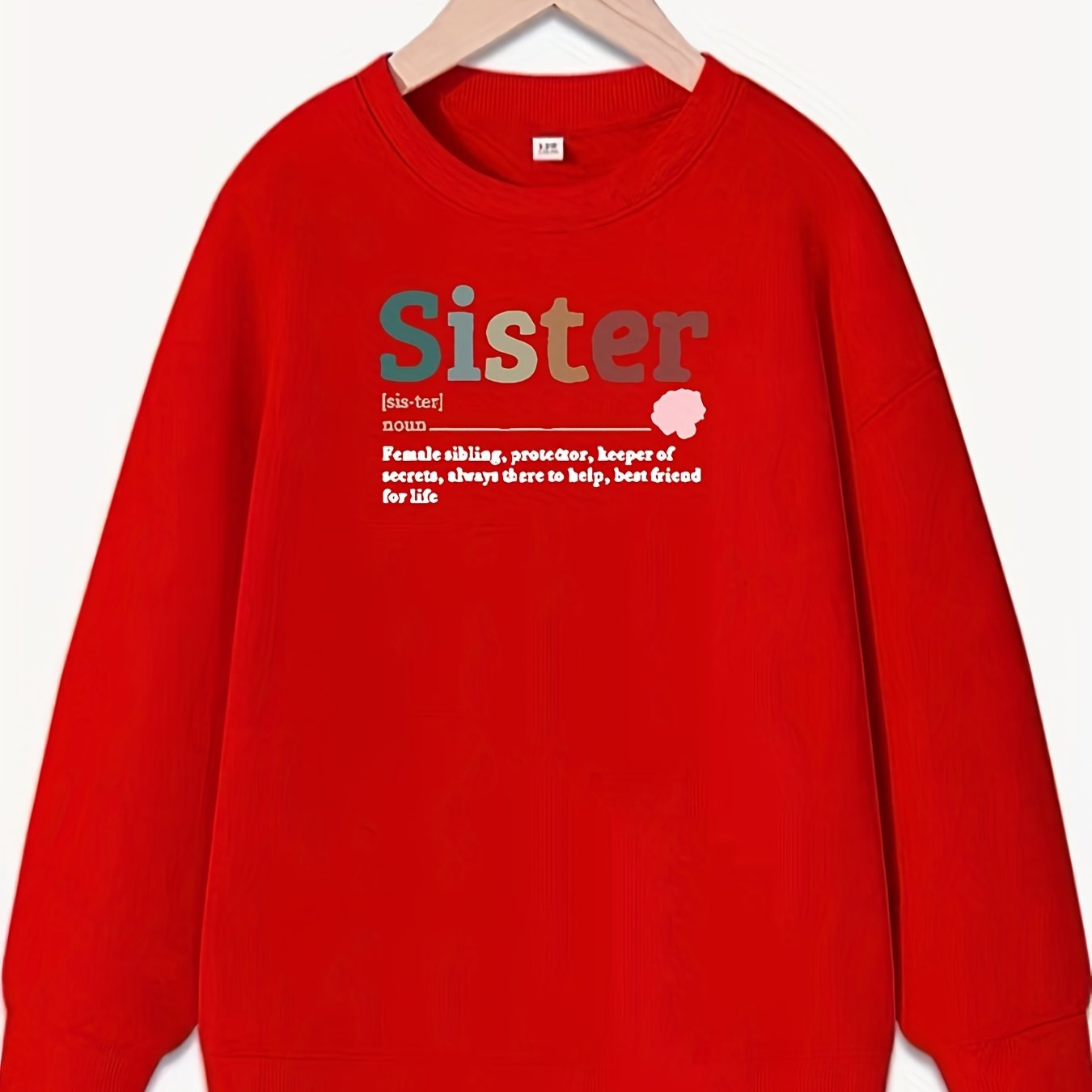 Girls Sister Letter Print Sweatshirt Top Pullovers