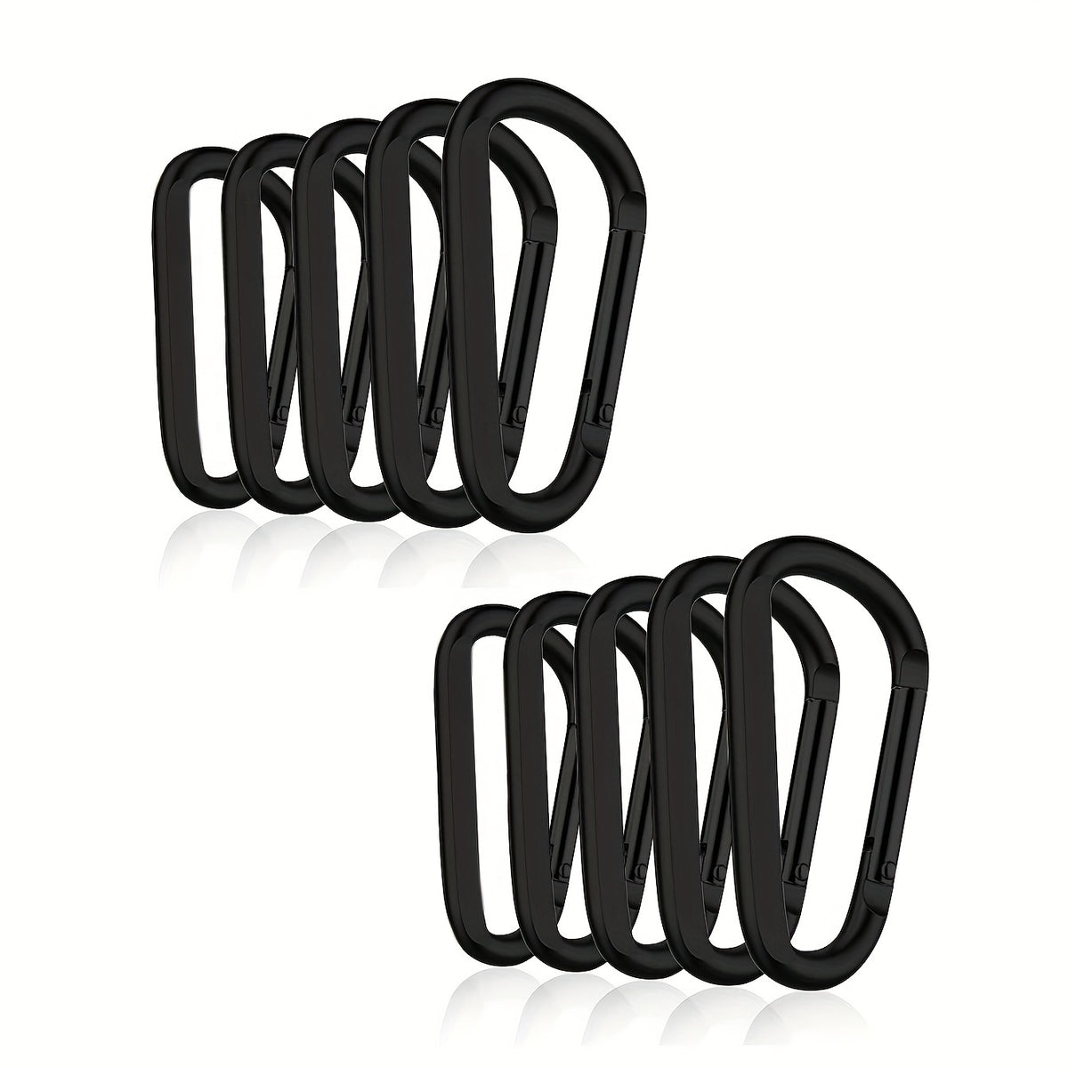 10pcs Aluminum D Ring Carabiner Clip Keyring Hook