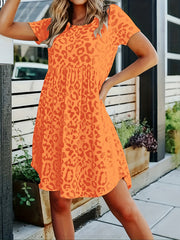  Leopard Print Stretch Dress