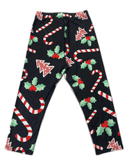 Christmas Print Skinny Capris Leggings Elastic Waist Cropped Leggings