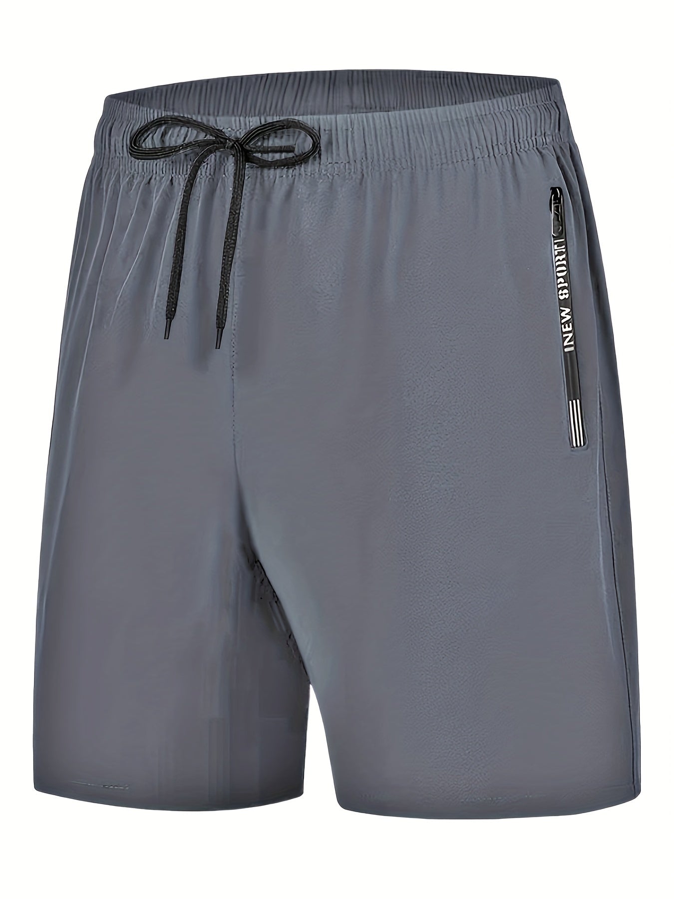 Men's Comfy Elastic Waist Drawstring Shorts Zipper Pocket