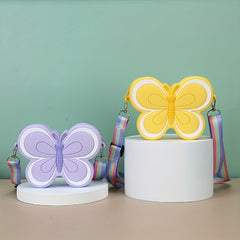 Butterfly Silicone Coin Purse Zipper Crossbody Bag Messenger Bag