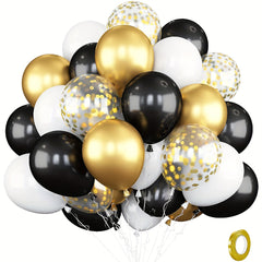 61pcs Golden Balloon Set with Confetti & Metallic Balloons - Party Decor