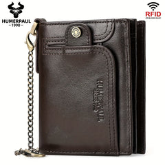 HUMERPAUL Leather Men's Wallet with Multi Function ID Credit Card Holder