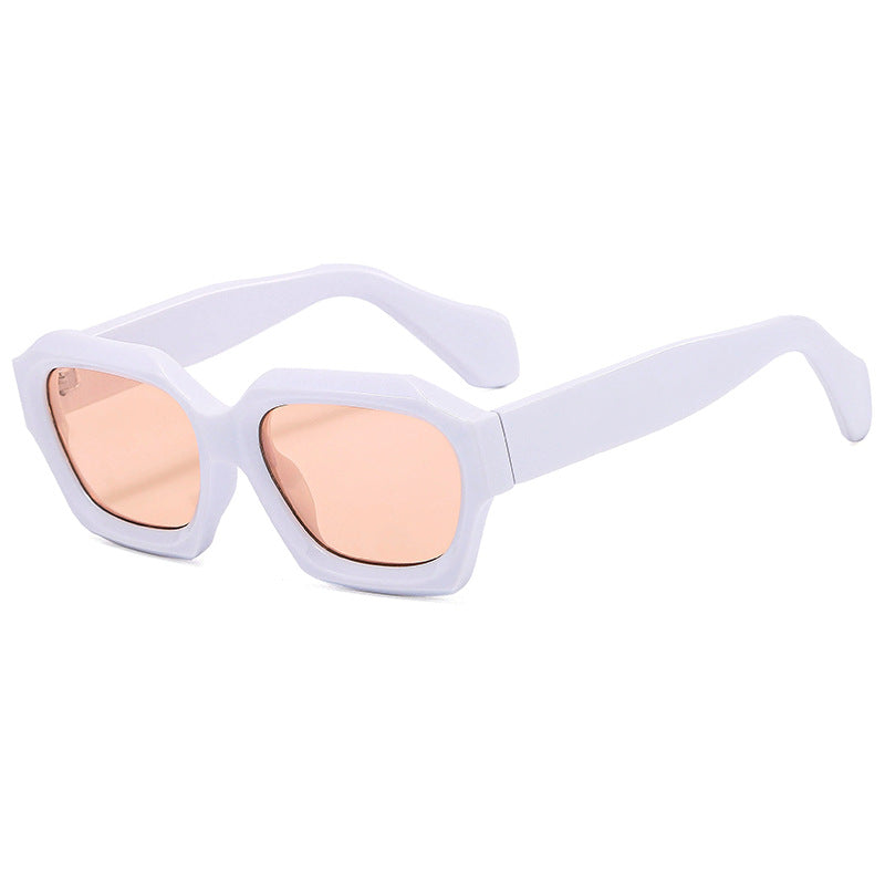 Thick Frame Rect Sunglasses Vintage Shades Women's Eyewear
