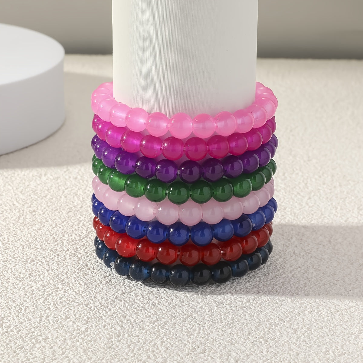 Colorful Hand String Elastic Beaded Women's Bracelet
