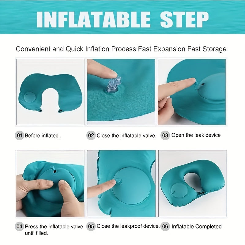 Inflatable U Shaped Pillow Travel Portable Cervical Spine Neck Pillow Nap Pillow