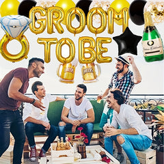 24pcs Men's Single Party Balloons Groom's Pre-wedding Decoration Set