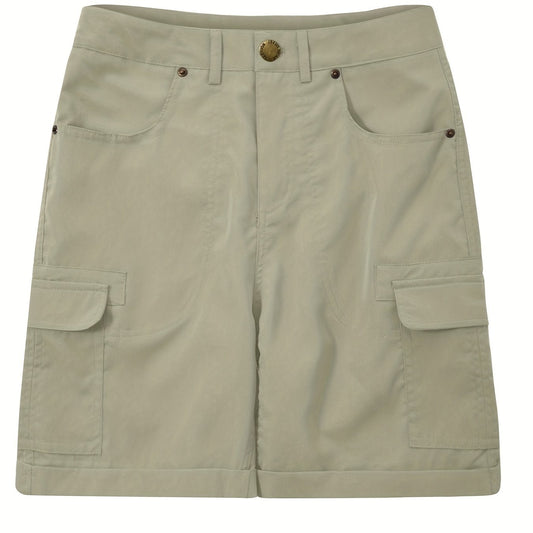 Versatile Solid Cargo Shorts for Women with Pockets