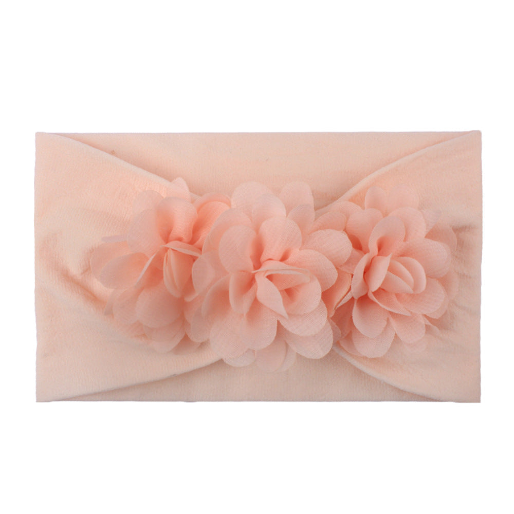 Baby Girls Nylon Three Flower Headband Hair Accessories