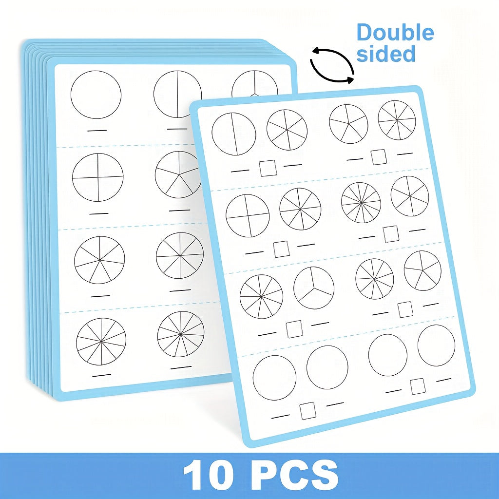 10 Pack COXCO Double Sided A4 Math Practice Papers Reusable Dry Erase Sheets